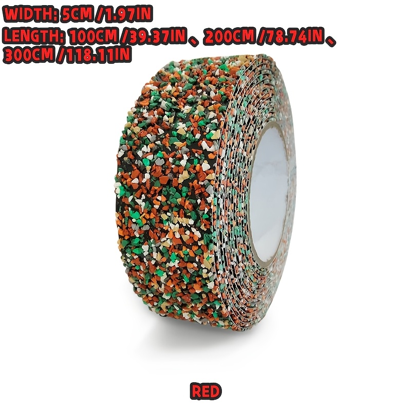 TEMU Ruban antidérapant à grains de caoutchouc colorés - 5,0 cm de large x 3,0 m, 2,0 m, 1,0 long, en matériau PE à haute résidu, durable et stable,