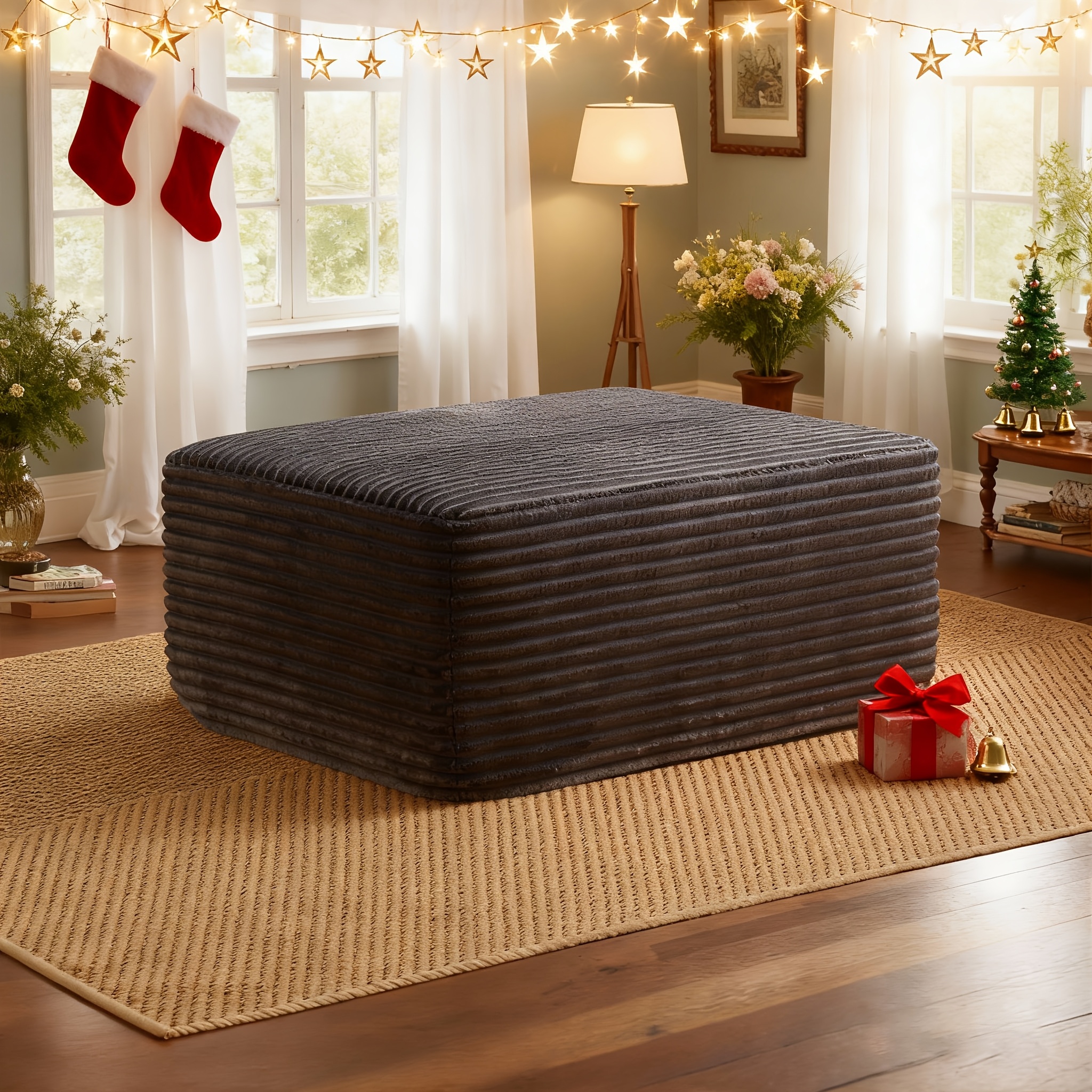 44 inch corduroy ottoman upholstered cloud ottoman for boneless couch   rest compressed memory foam no   yomsum