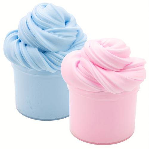 a set of 2 fluffy butter slime kit packs boys and girls slime sensory toys for perfect easter halloween christmas valentines day party favors stocking stuffers fillers 70ml each