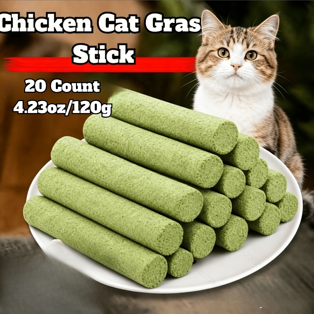 Cat Grass Sticks Natural Pet Molar Snacks No Additives Hairball Removal Treats Healthy Teeth Cleaning Snack For Cats Kittens Daily Reward