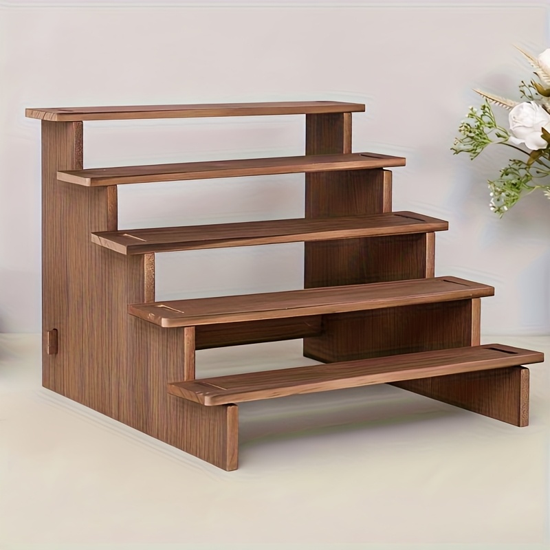 Temu – TEMU Vintage-style Wooden Display Stand, A Versatile Desktop Organizer Ideal For Showcasing Jewelry, Watches, Perfumes, And Collectibles. Jewelry
