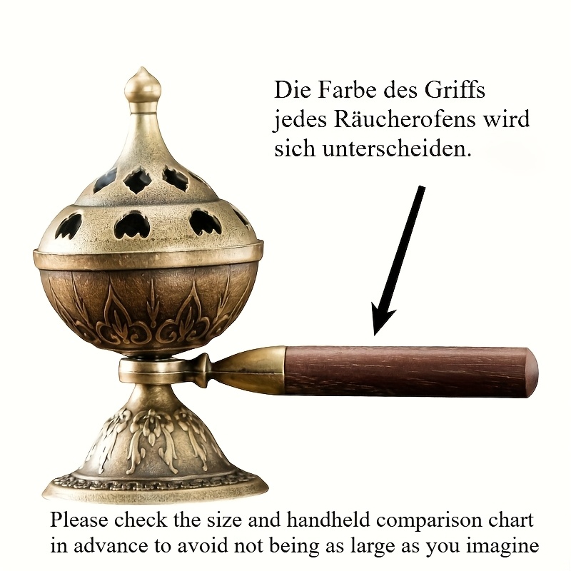 Image of Middle Eastern Style Rotatable Incense Holder With Handle - Artistic For Yoga Meditation, Home & Festival Decor, No Battery Needed, Desktop Ornament