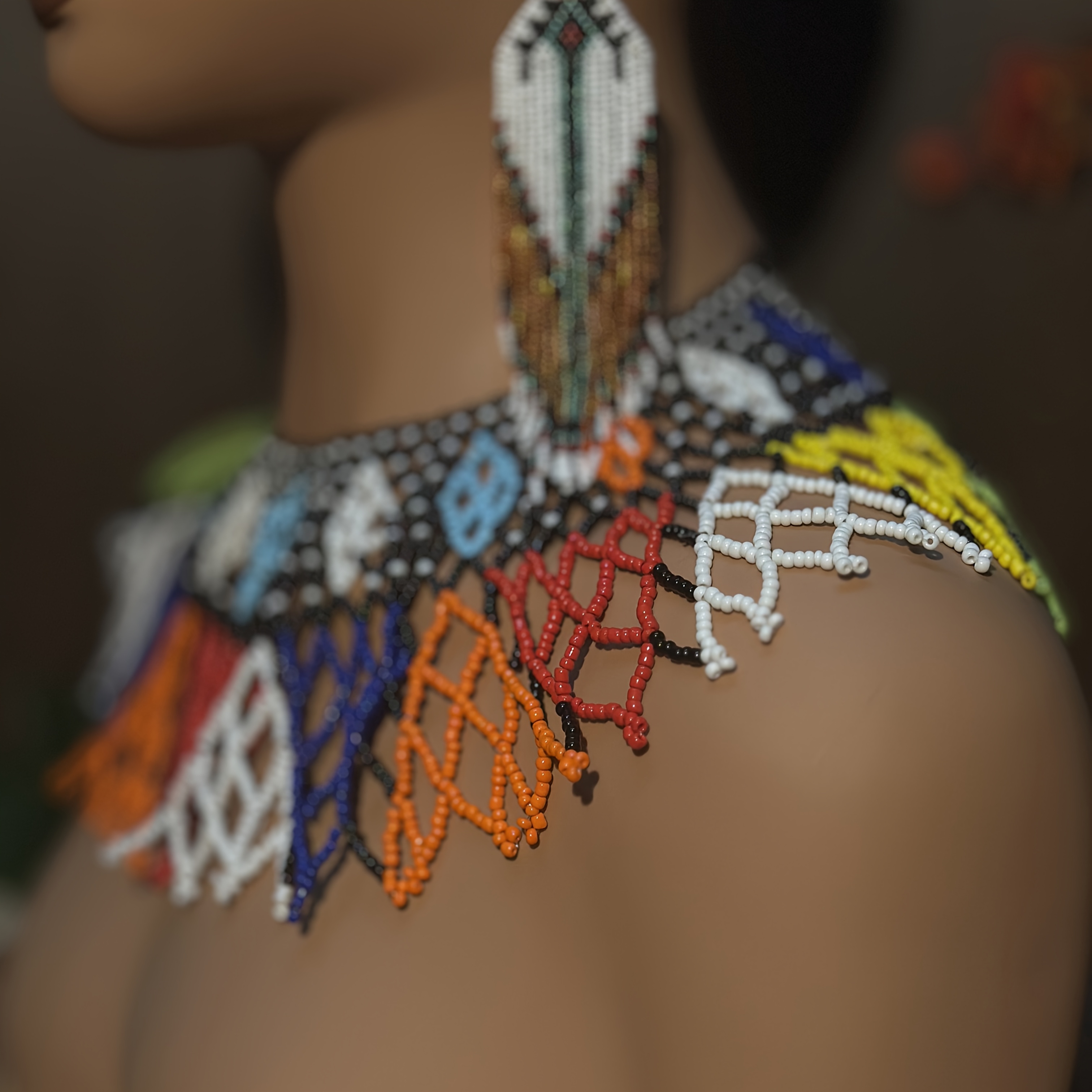 AHAYA Bohemian Style Beaded Necklace & Earring Set
