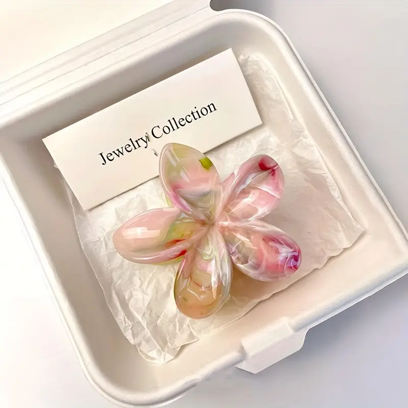 12pcs elegant floral hair clips for women marbled pastel flower hairpins plastic hair accessories for valentine s day gifts casual formal events 14 Product details 6
