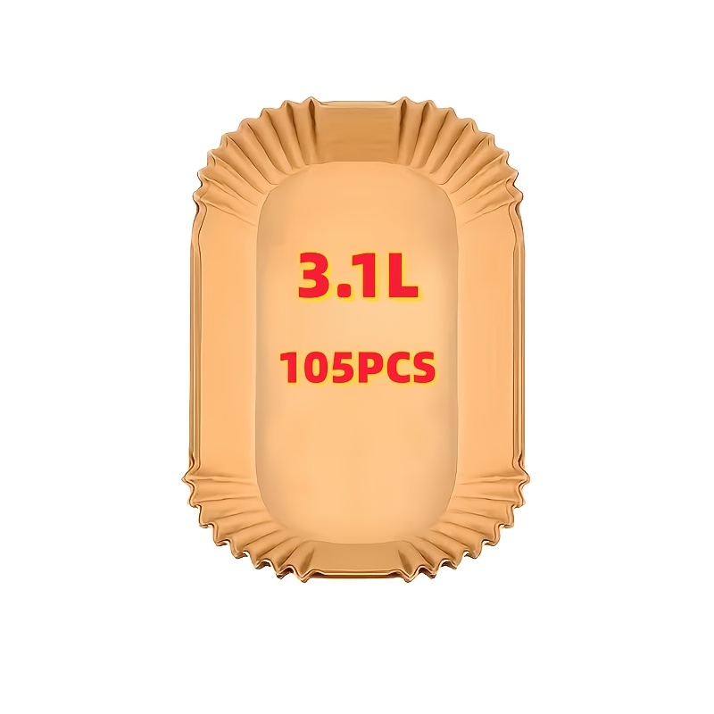 TEMU 105pcs Disposable Rectangular Parchment Paper Liners For Air Fryers | Suitable For 5.2l/3.1l Air Fryers, Ideal For Parties, Christmas, Mother's