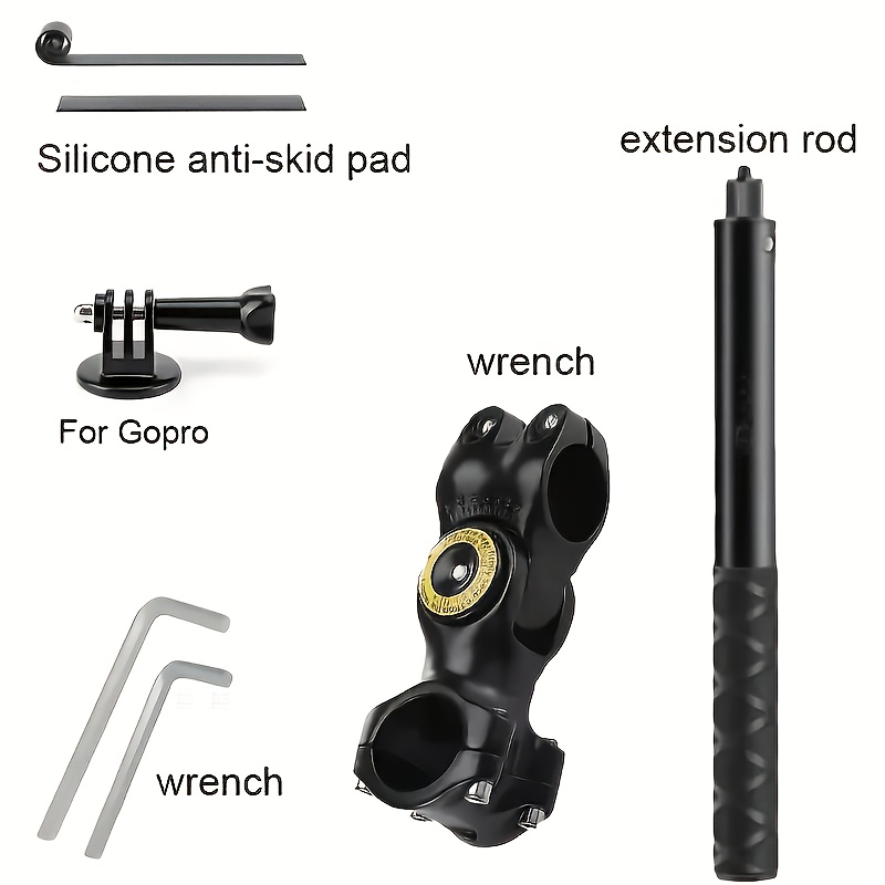TEMU Adaptador universal para cámara selfie con manillar de motocicleta y bicicleta, soporte para Gopro , regalo para para fotos panorámicas