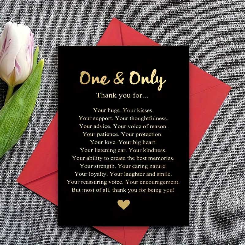 TEMU 1pc Romantic Unique Greeting Card With Message - Perfect Anniversary, Valentine's Day, Or Birthday Gift For Husband, Wife, Boyfriend, Girlfriend