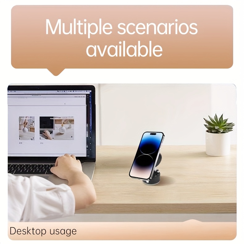 Car Dashboard Phone Holder with Multi Position Magnetic Adjustable Horizontal Installation, Comes with A Pad, Compatible with All Phones, ABS Material, Car Phone Holder | Fashionable Car Accessories | Textured Surface