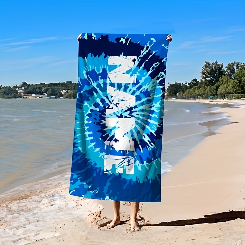 

1pc Personalized Name Beach Towel, Ultra-fine Fiber Custom Name Towel, Tie-dye Personalized Beach Towel, Beach Essentials