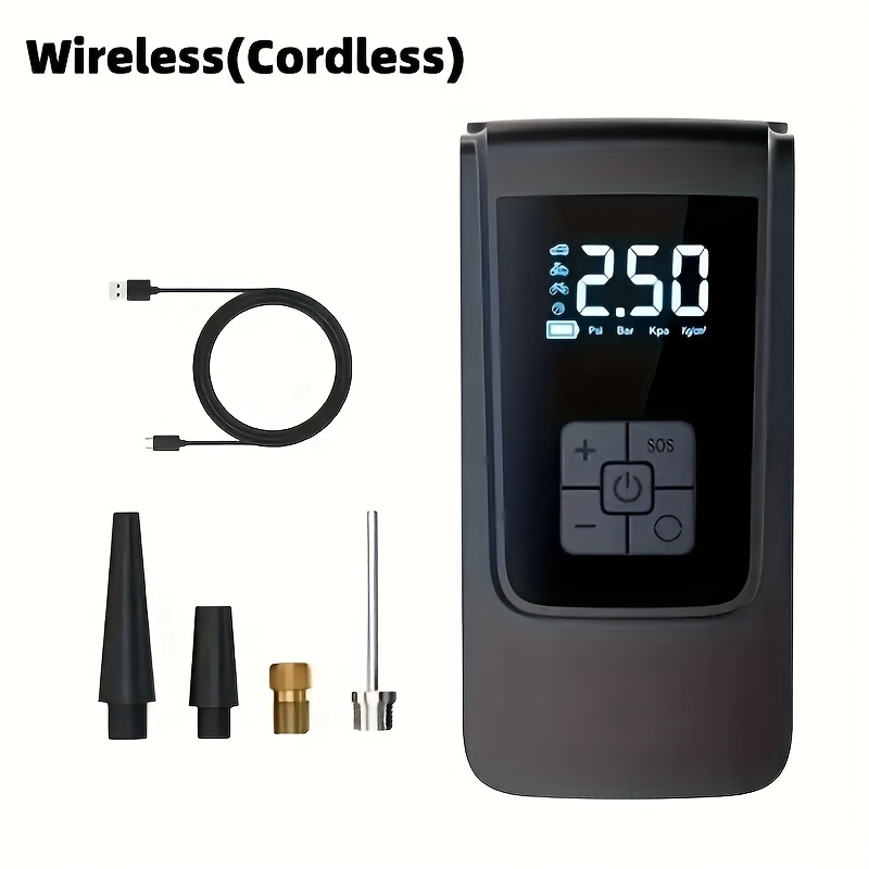 Pompe à Air 19 Cylindres Pour Voiture - Manomètre Digital, Alimentation 12V, Kit De Gonflage Complet