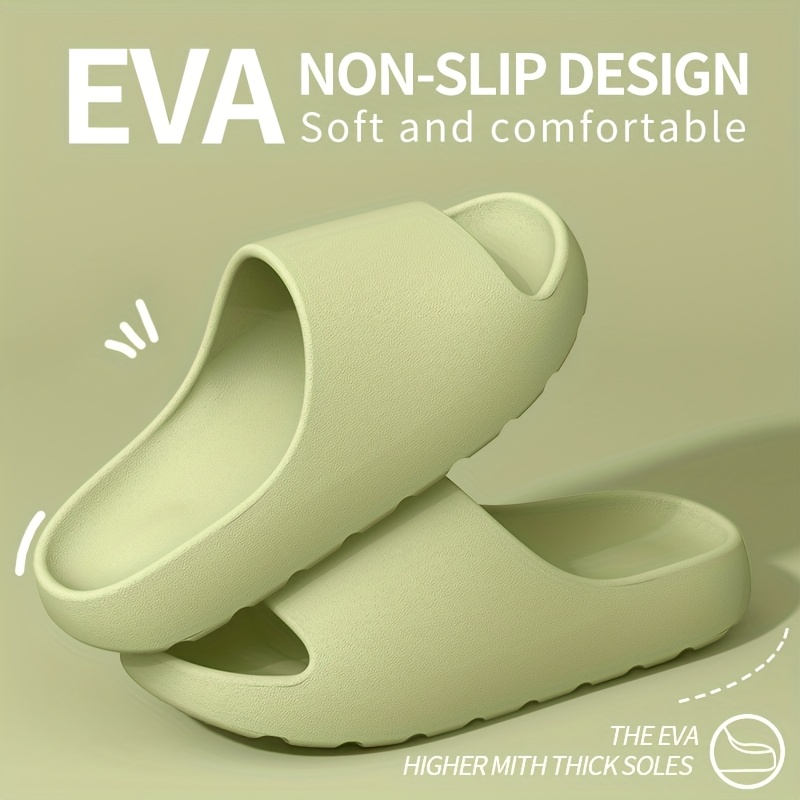 Lightweight EVA Slippers for Men and Women - Non-Slip, Comfortable Indoor and Outdoor Wear, White with Black Accents, All-Season Wear, Casual Home Shoes|Minimalist Design|Eva Upper Material