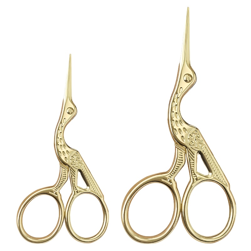 2pcs Of Large And Vintage -shaped Sewing Embroidery Scissors, Stainless Scissors, For Handmade Diy Fabric Sewing Accessories