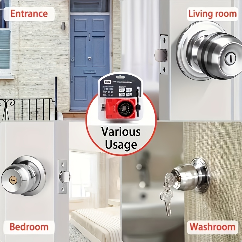 Heavy-Duty Door Lock Installation Kit with Drill Bit Set