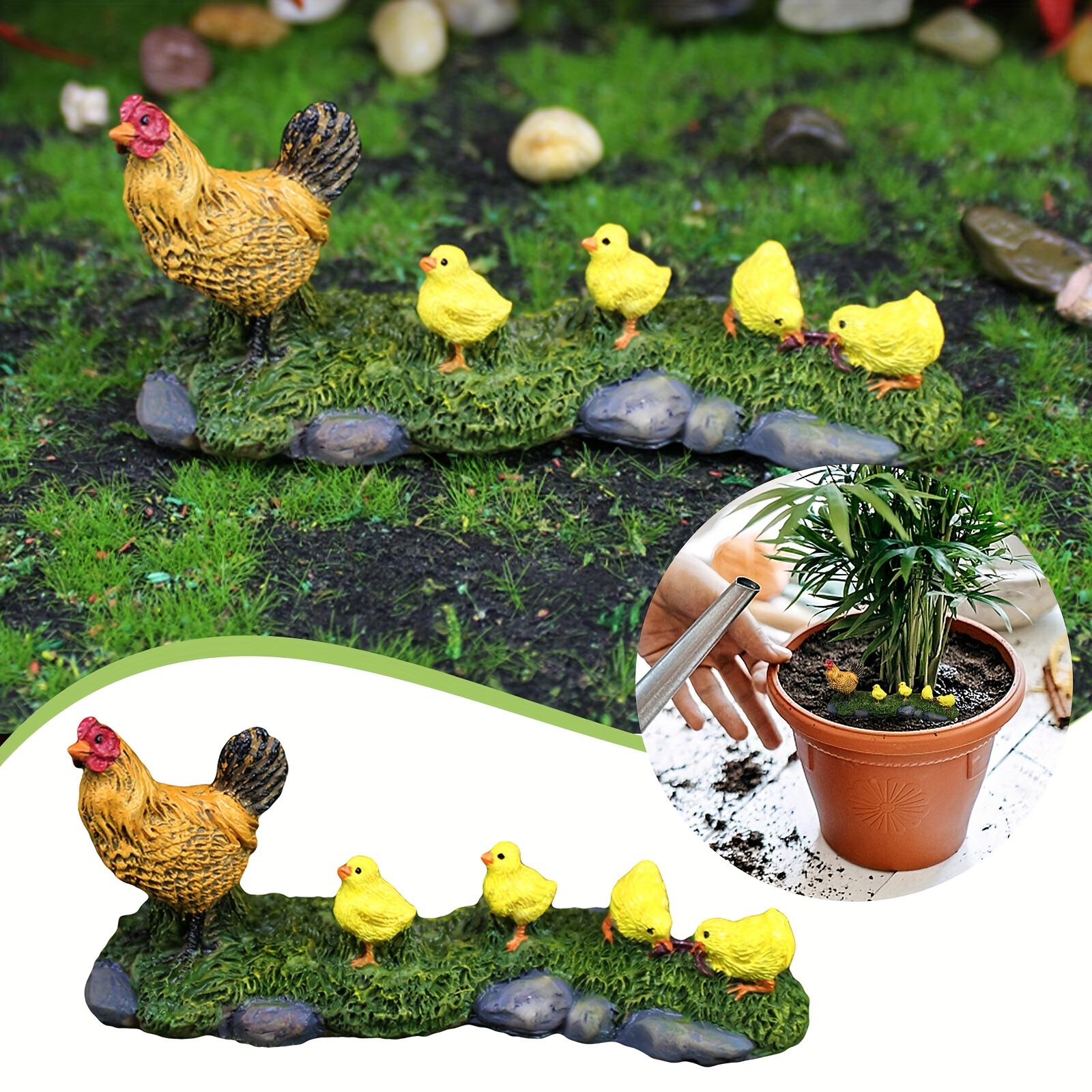 

1pc Chickens Miniature , Crafts Small Decorations Decorate Ornaments, Hen And Decoration Ornaments