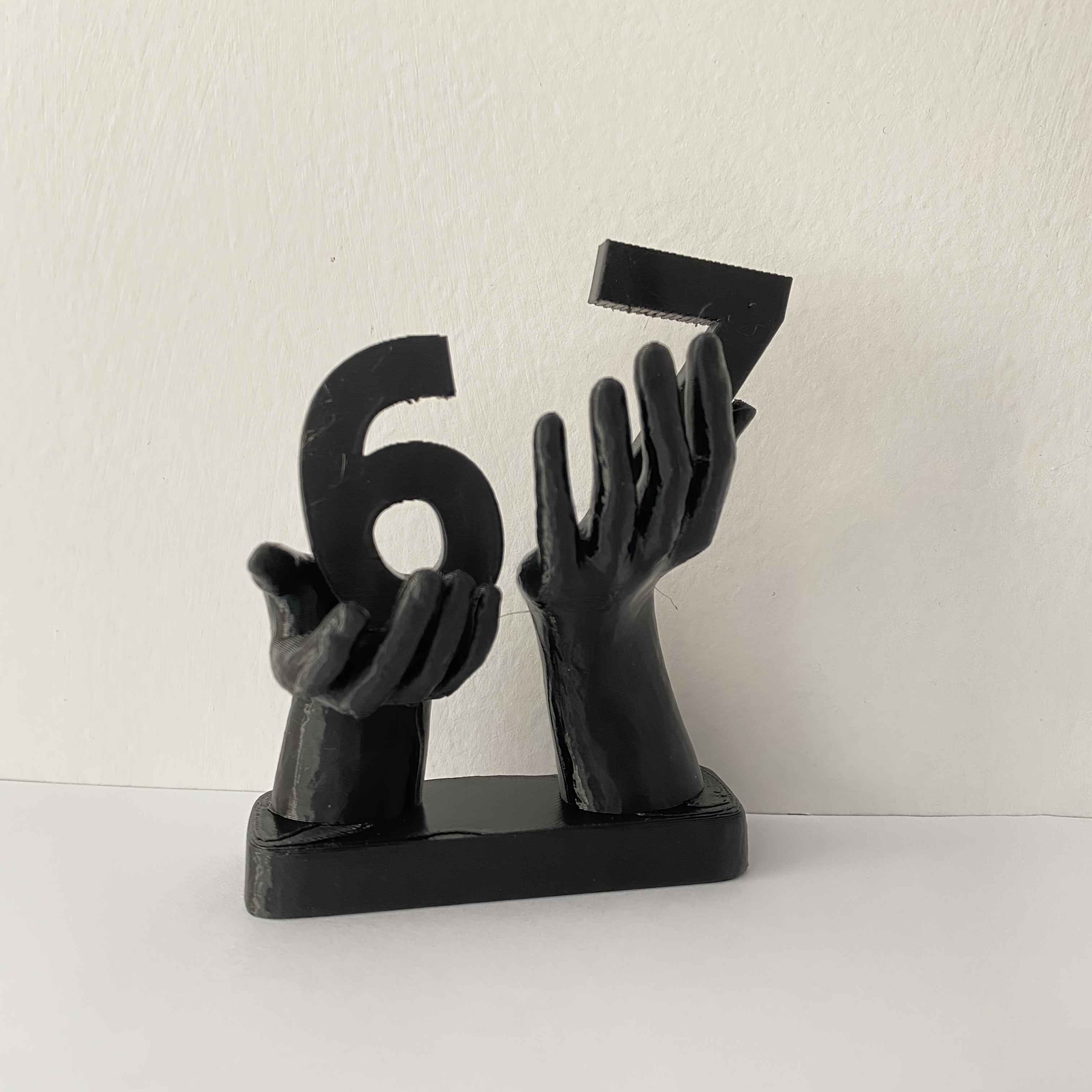 E-shop [2D Flat] . Kreatives handförmiges Ornament, mit der Zahl 67, kreative Schreibtischdekoration, Büro Wohnzimmer Schlafzimmer Arbeitszimmer Dekor,