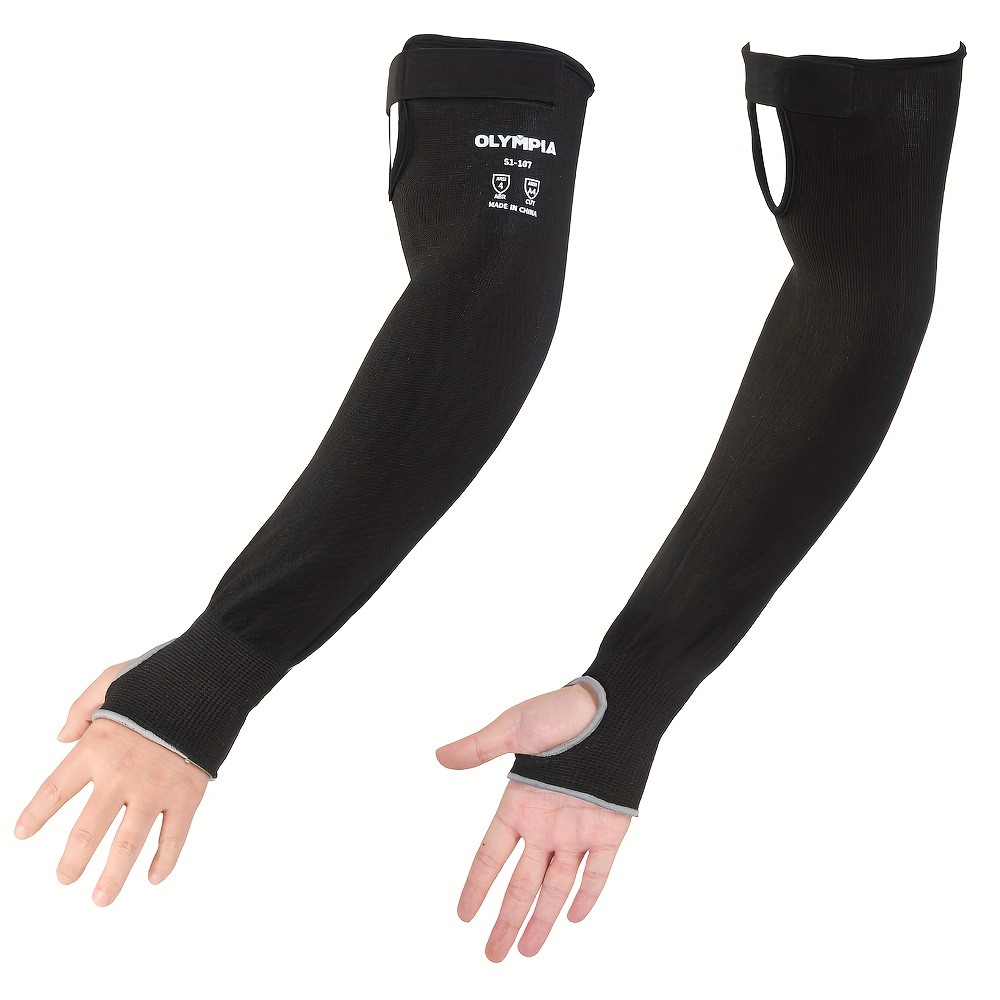 TEMU 18 In Cut-resistant Sleeves W/ Thumbhole, Cut Level A4, //fiberglass, 1 Pair