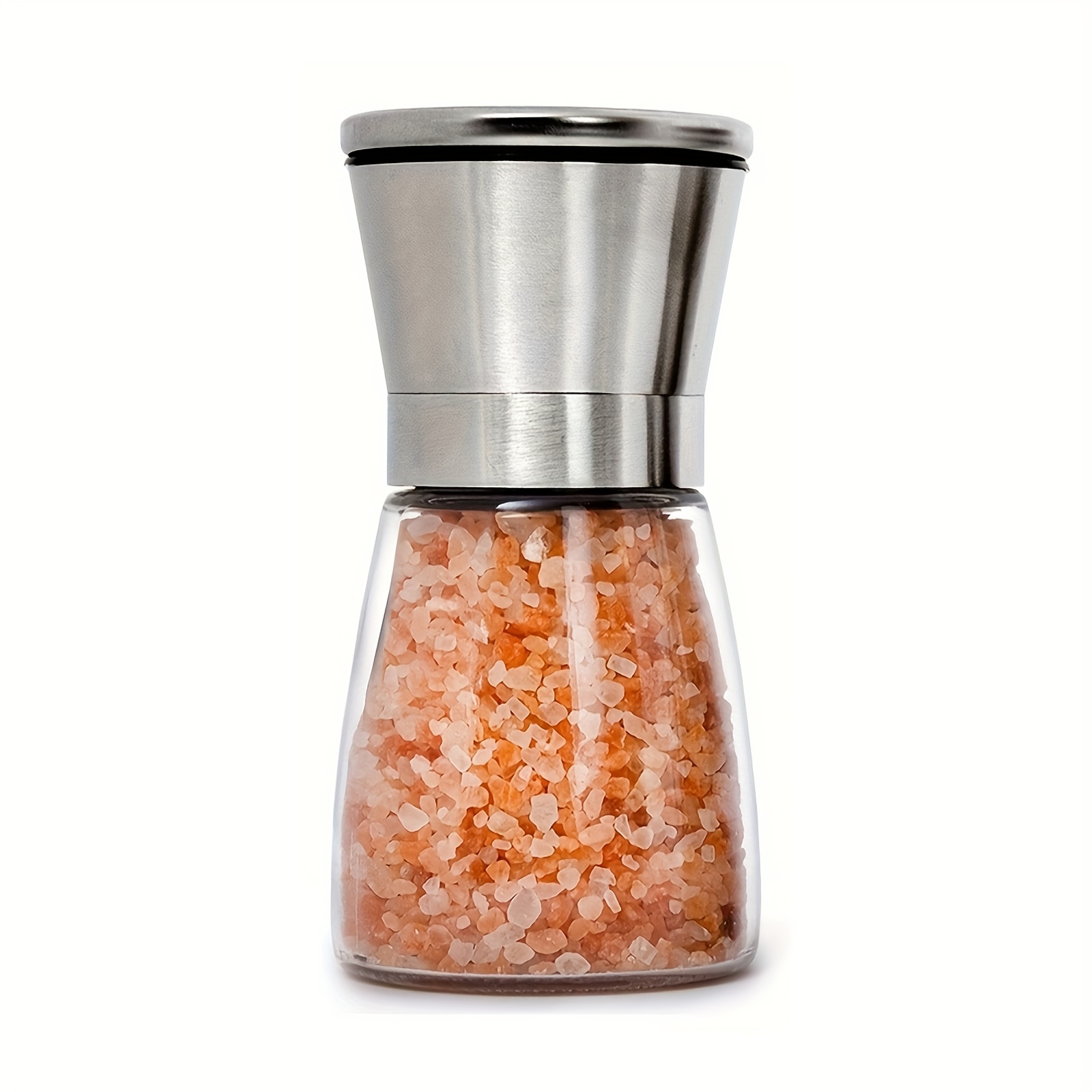 TEMU 1pc, Stainless Steel Pepper Grinder, Manual Sea Salt Grinder, Household Kitchen Grinder, Refillable Grinder Machine, Pepper Mill, Kitchen