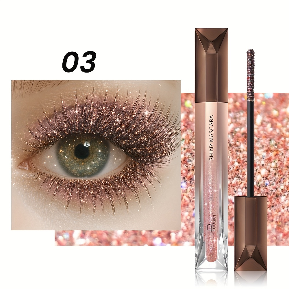 Image of Pudaier Lash Mascara Suitable For Types, Waterproof & Formula With Long-lasting Sparkle & Gloss, Designed Brush For Volume, Lift & Volume Boosting For Daily Wear, Workouts, Parties - Glam