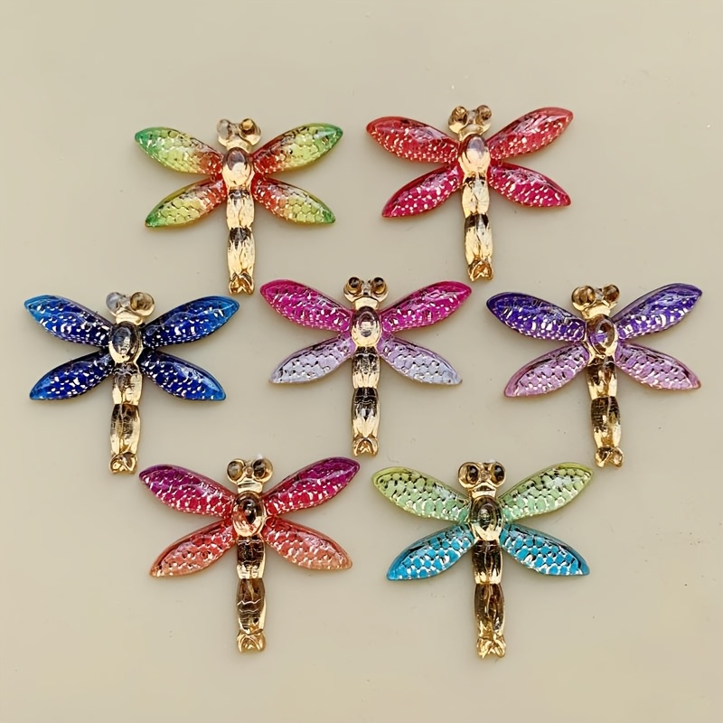 10pcs 27*32mm Dragonfly Shape For Summer Style Jewelry Accessories Room Embellishments Acryl Material