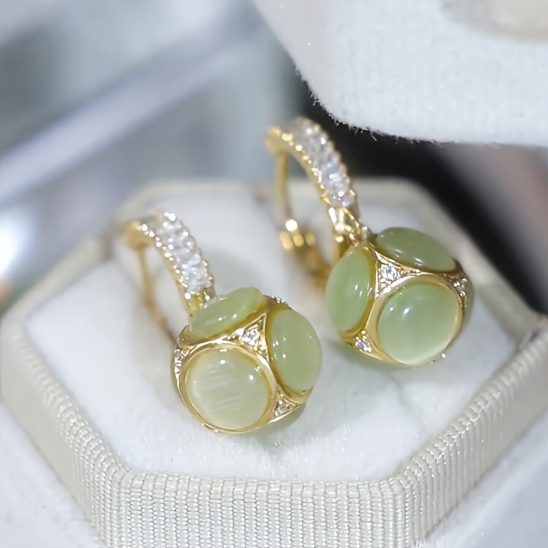 TEMU Super Gentle! Women's Dangle Earrings, Round Ball Earrings, Ear , Ear Drop, Light Luxury, , Gift For Girls, Hypoallergenic