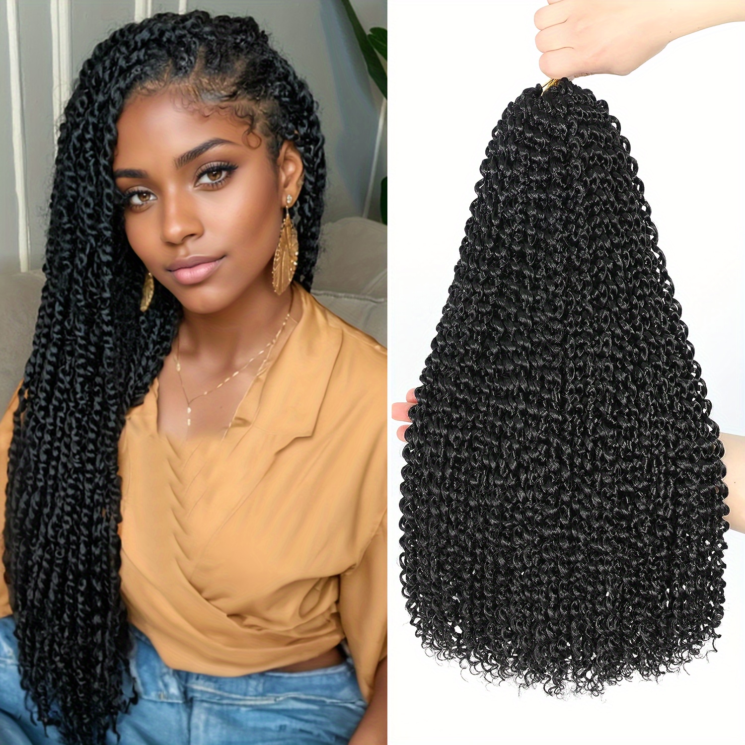 Senegalese Twist Crochet Hair Synthetic Ombre Crochet Braids - Temu