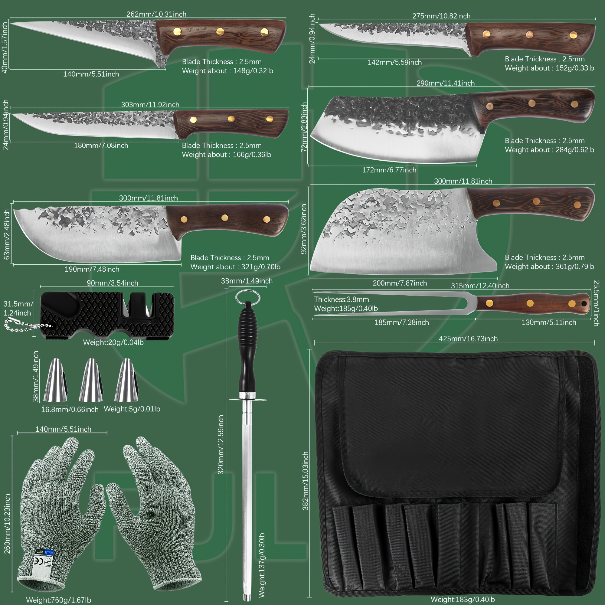 

Fullhi 's Knife Set Meat 13pcs Knife Set Bag Steel 's Knife Knife , , Camping, Bbq, , Valentinev, And Christmas