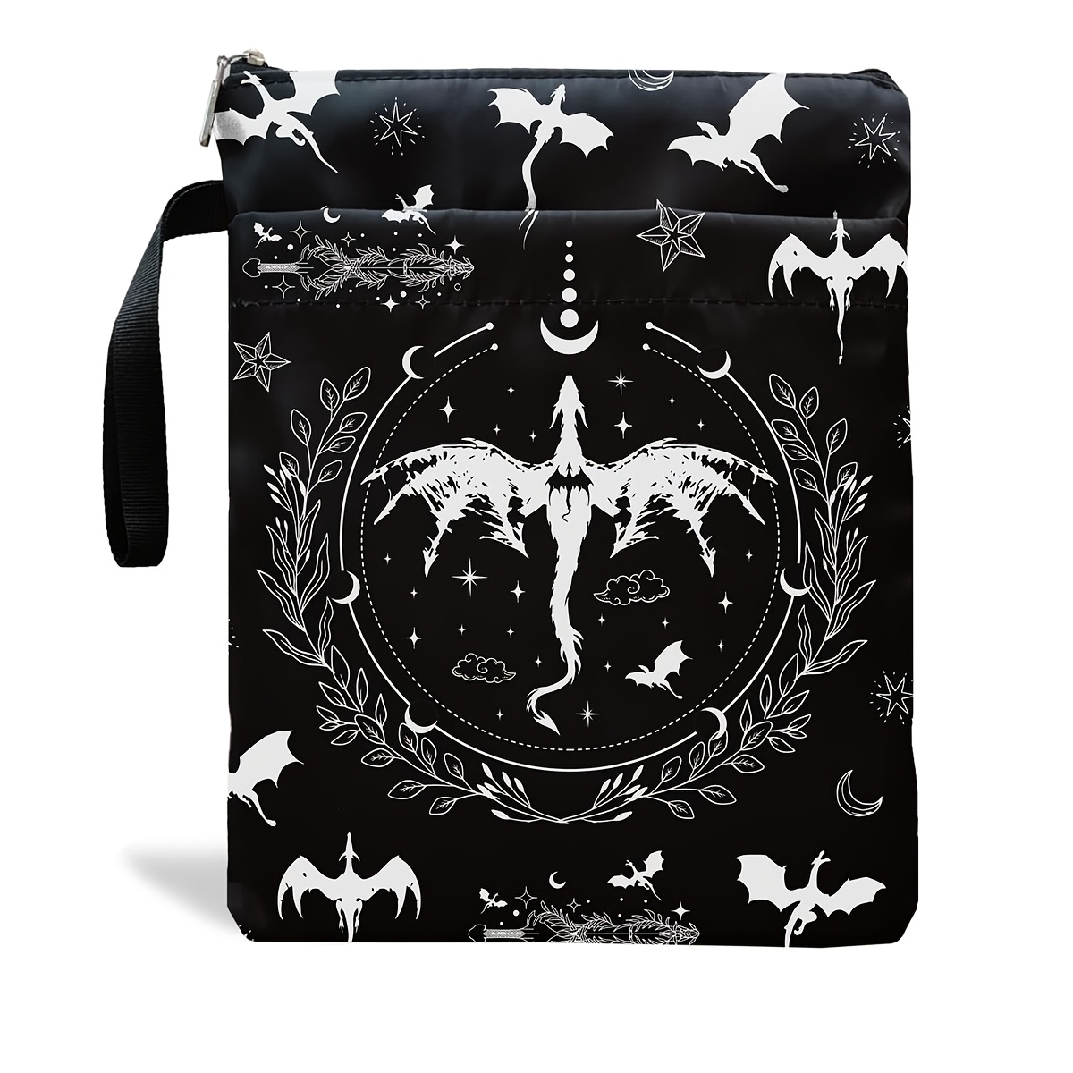 TEMU New Print Handbag Book Sleeve, Multi-pocket Portable Handbag, Washable Durable Fabric, Suitable For Books, Tablets, Phones, Stationery Storage,