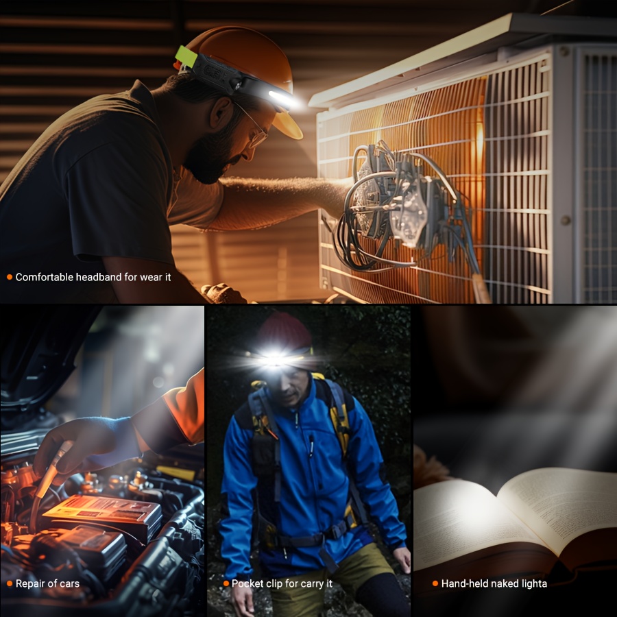 Multifunctional LED Sensor Headlight with Built-in Rechargeable Battery