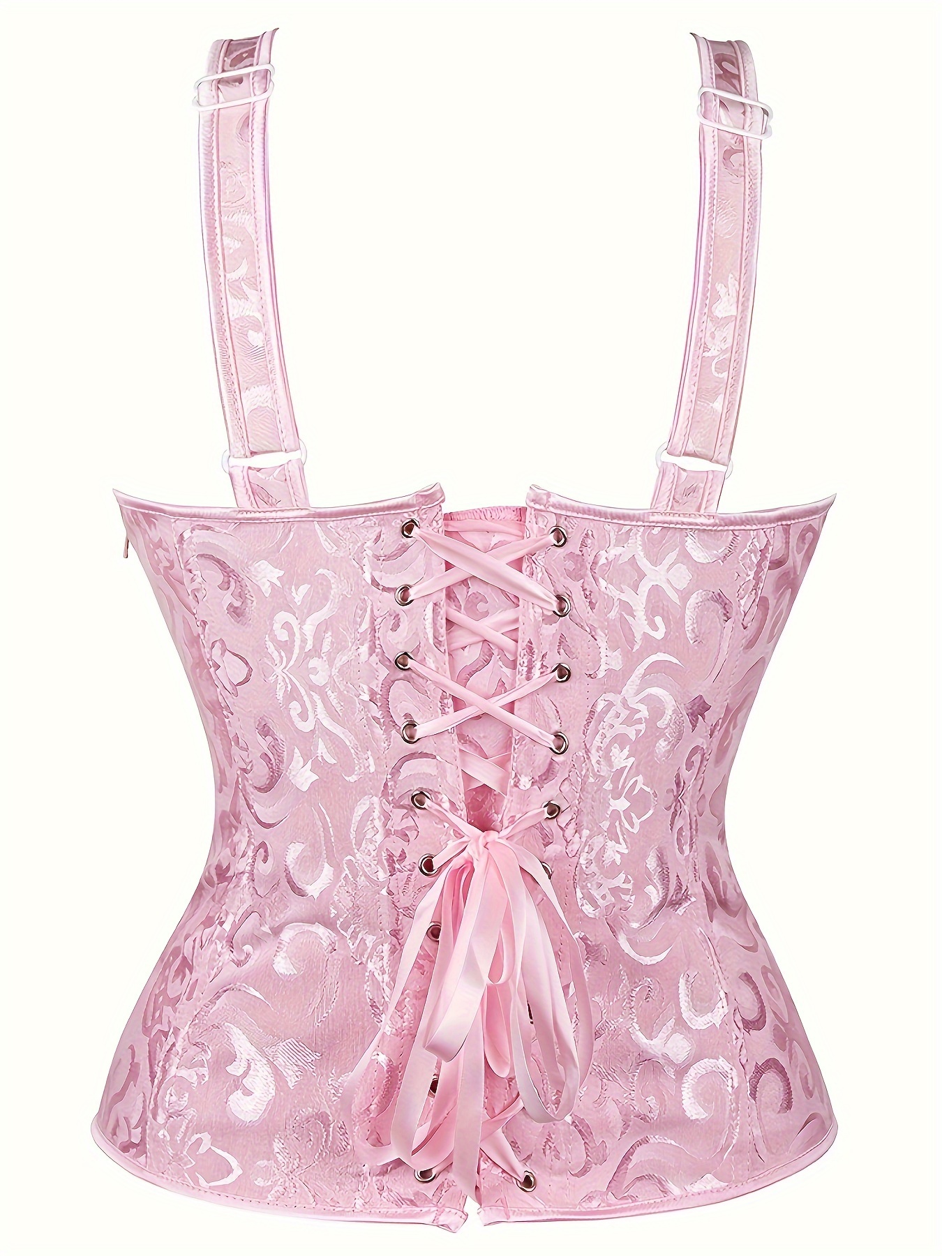 vintage style floral lace jacquard zip corset top bustier