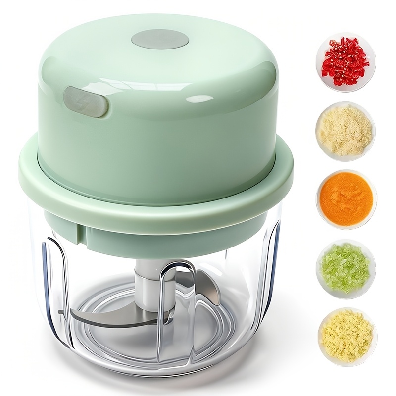 TEMU Flzh 450ml Mini Rechargeable Garlic Chopper And Meat Grinder, Durable, Sturdy, For Garlic, Chili, Onions, Ground Meat, Nuts, Etc.! Food