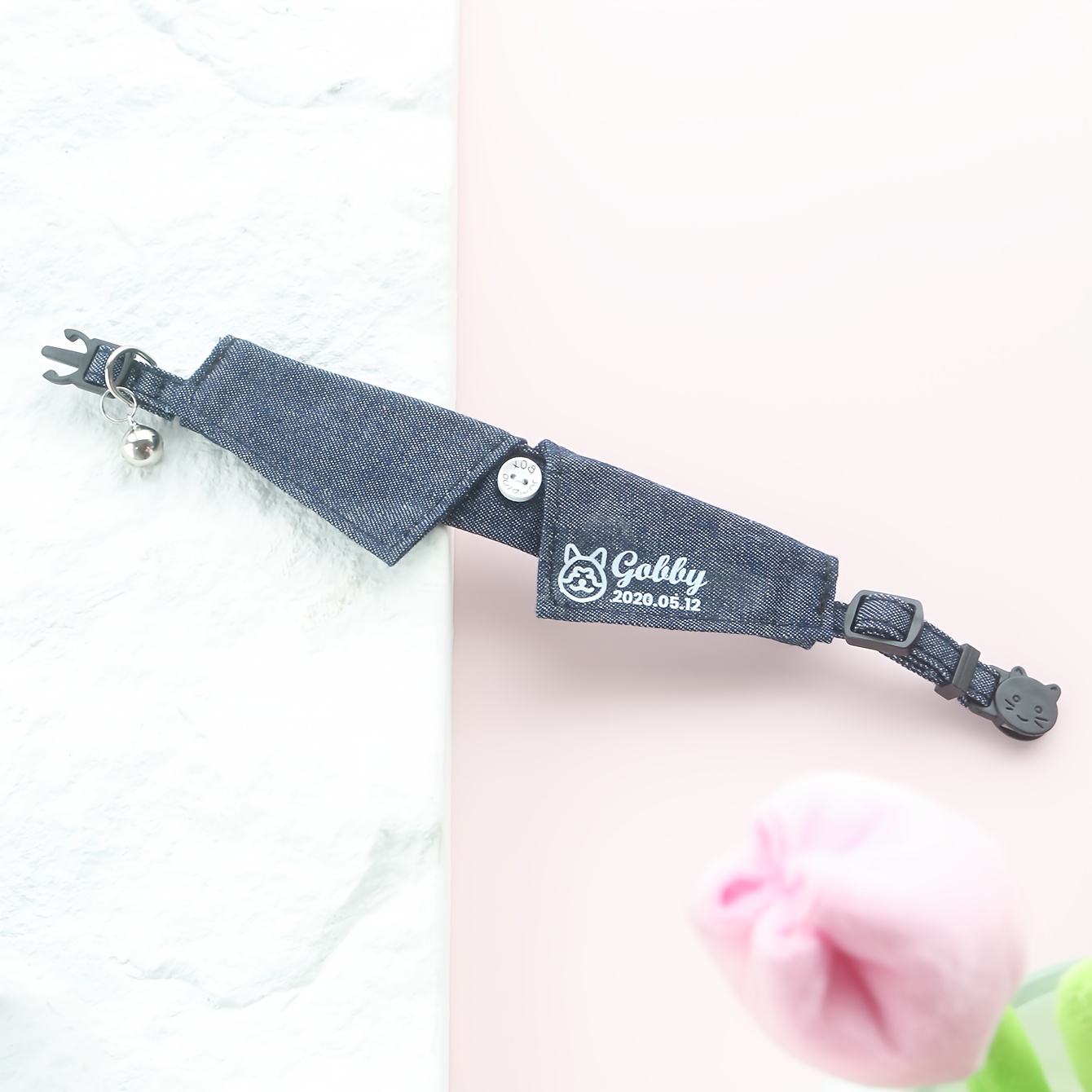 TEMU 1pc Personalized Pet Collar - Custom Name & Photo/icon, Breakaway Safety , Photo Frame Icon & Date Personalization, Soft Collar (5 Colors: