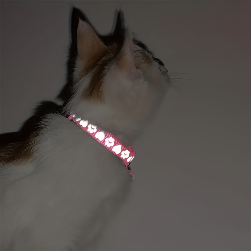 Custom Heart Palm Print Reflective Pet Collar with Safety Buckle