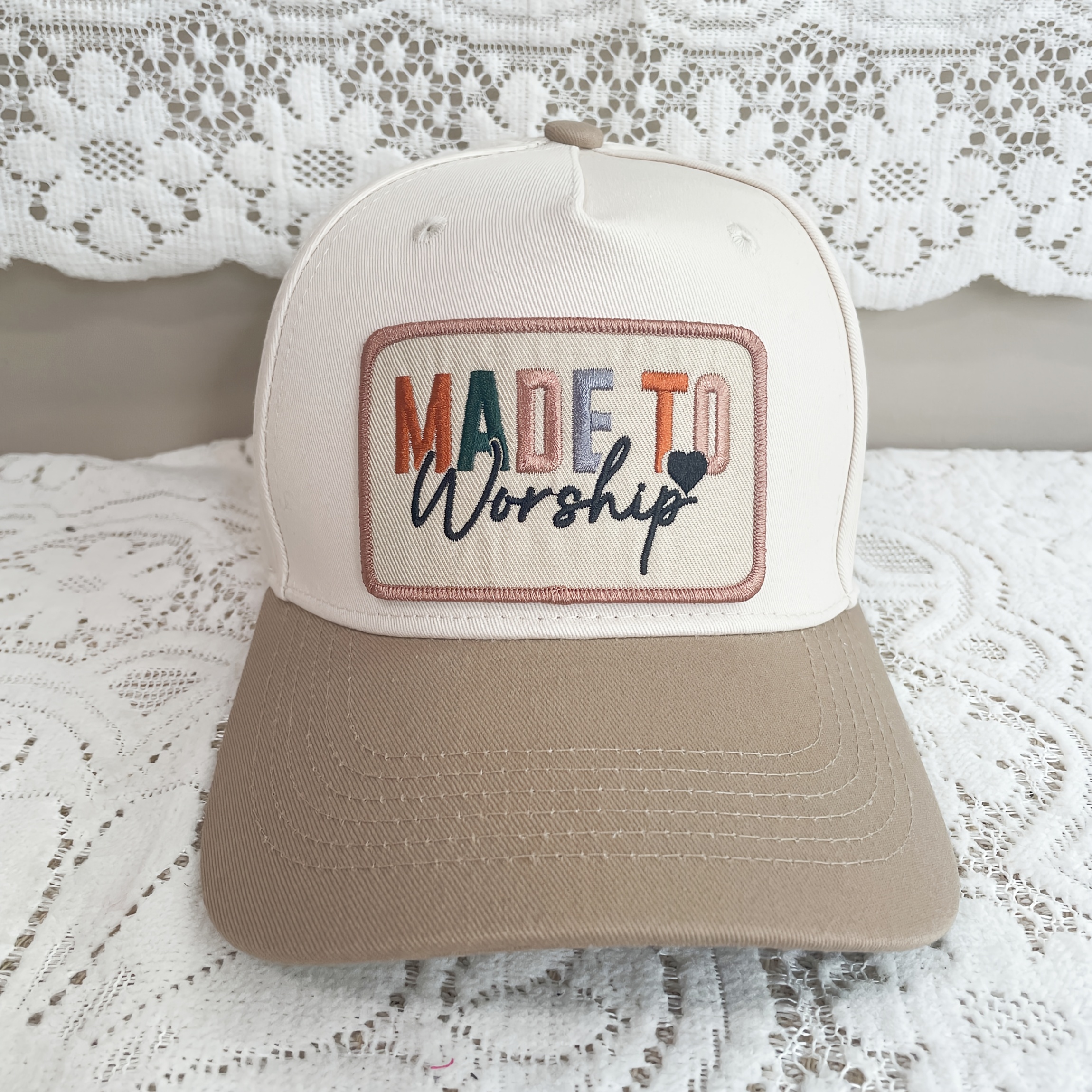 

1/2pcs 'made To Worship' Embroidered Patch, Trendy Iron-on/sewing Embroidery Patch, Suitable For Truck Driver Hats, Backpacks And Clothing Diy Decoration