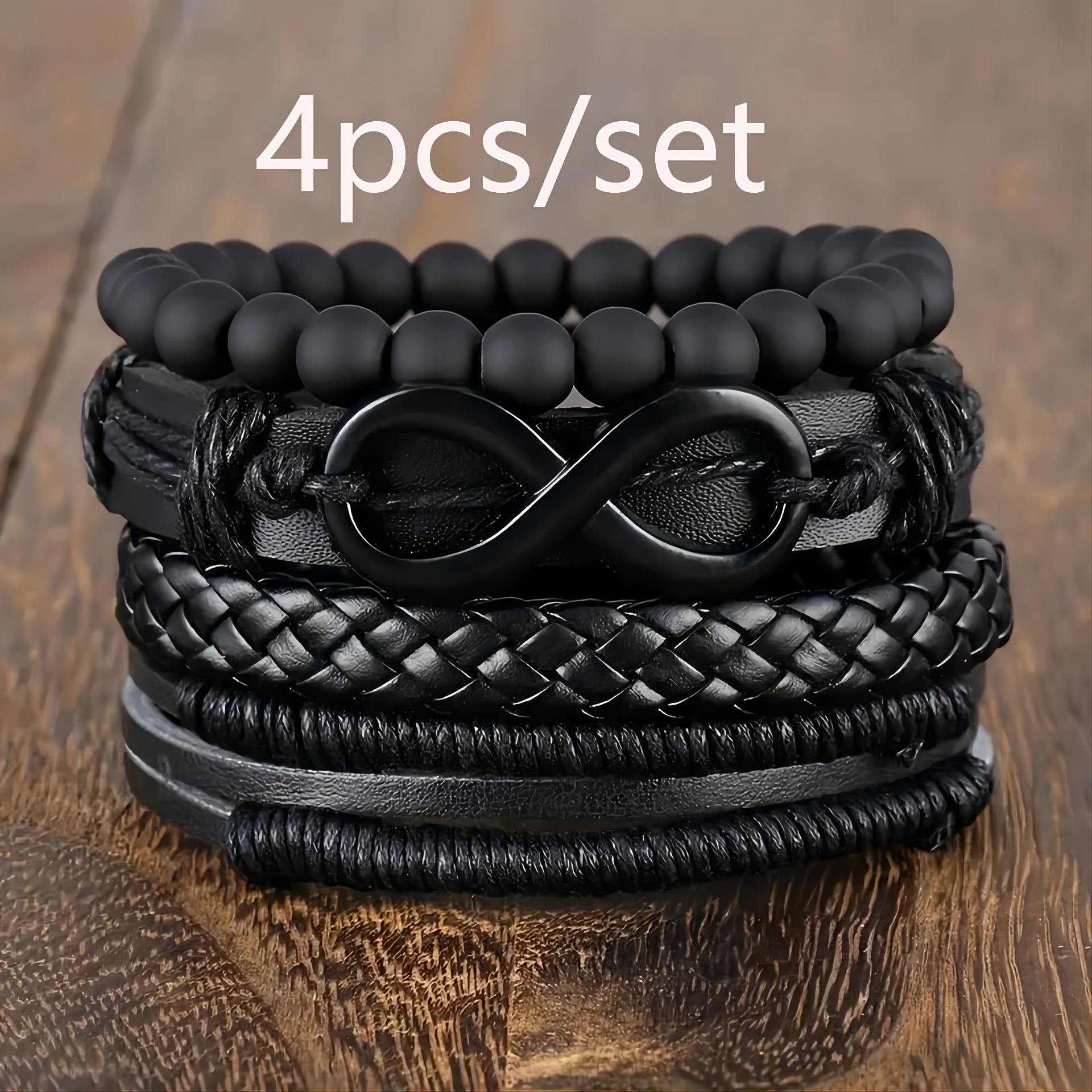Image of 2024 New Unlimited 8-figure Accessories 4pcs Pu Bracelet Fashion Bracelet