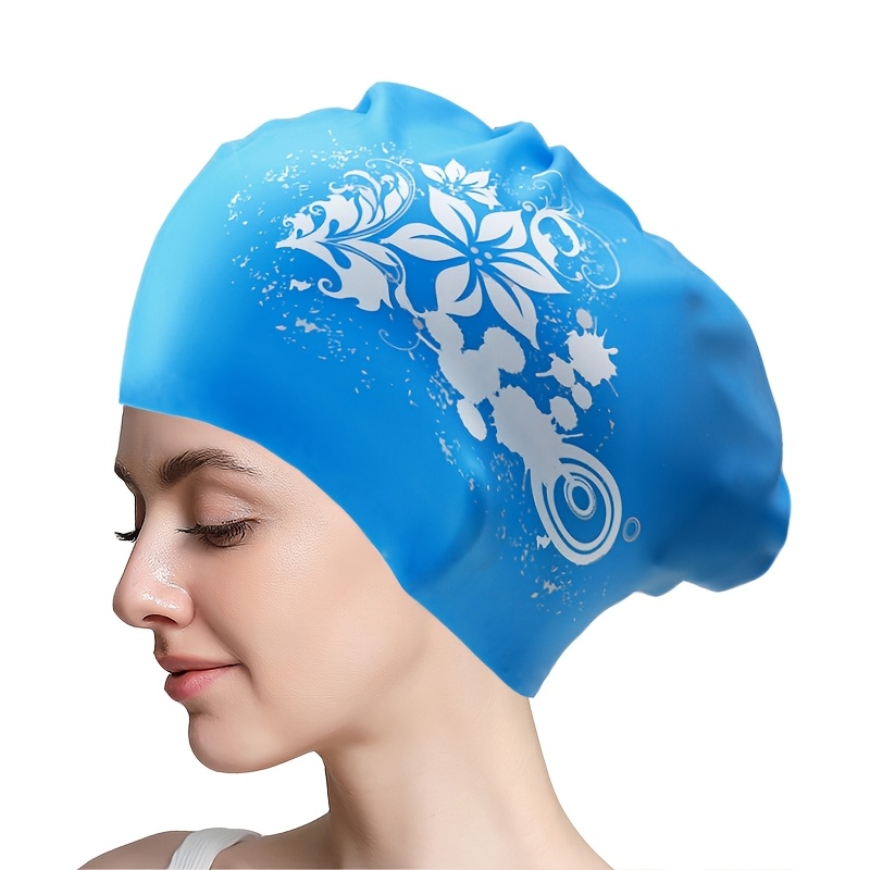 swimming cap for long hair by large silicone swim cap for women men and     for long hair Product details 8