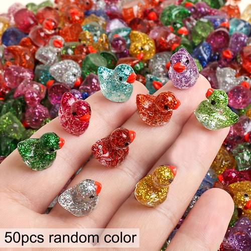 50 200pcs glitter mini resin diy garden micro landscape aquarium potted plant dollhouse decoration ornaments colors random