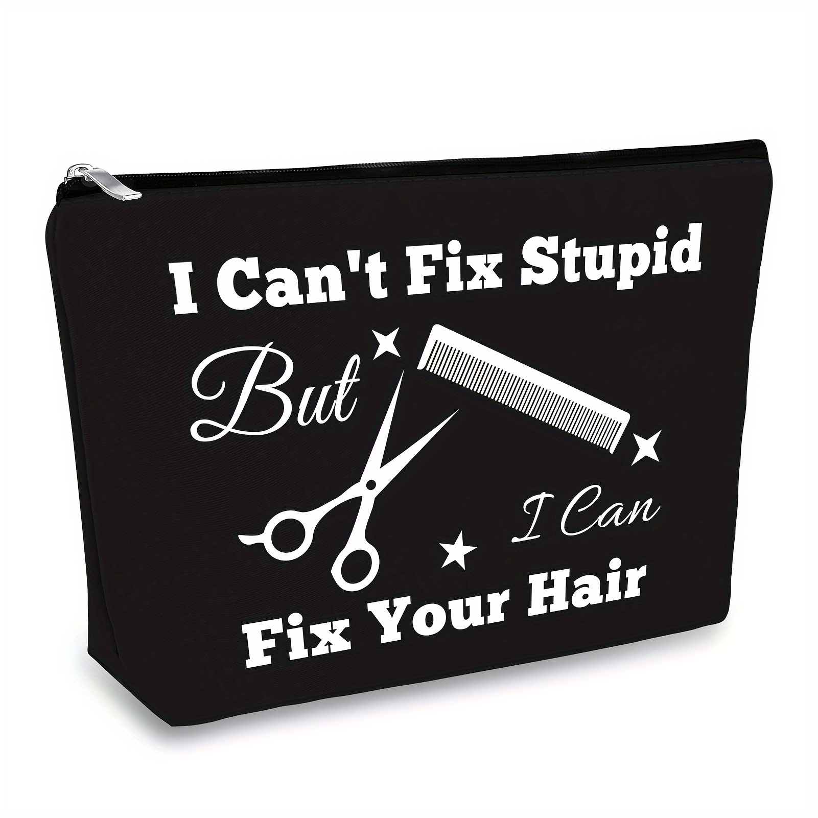 Kosmetiktasche Für Friseure – Mit Spruch “I Will Cut You”, 23,5 X 17 Cm, Polyester, Perfekt Als Geschenk