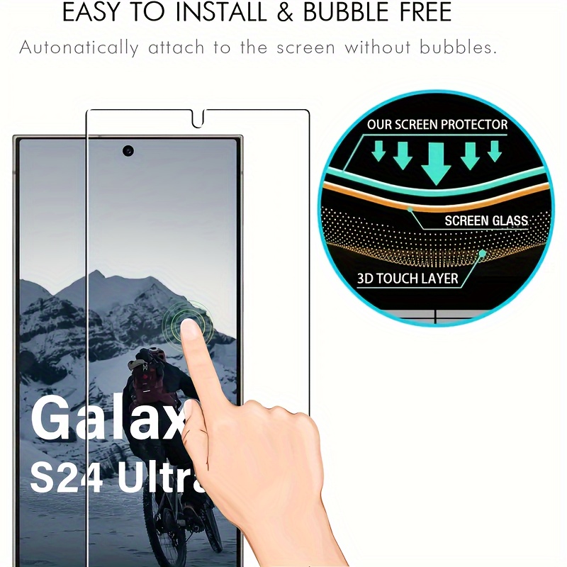 2pcs for Galaxy S24 Ultra Soundwave technology Fingerprint Unlock 9H HD Scratch-resistant Tempered Glass Screen Protector
