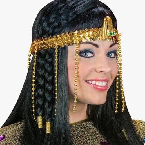 egyptian queen pharaoh costume with snake headdress beaded makeup for egyptian ball gown themed outfit historical roleplay accessory for halloween cosplay