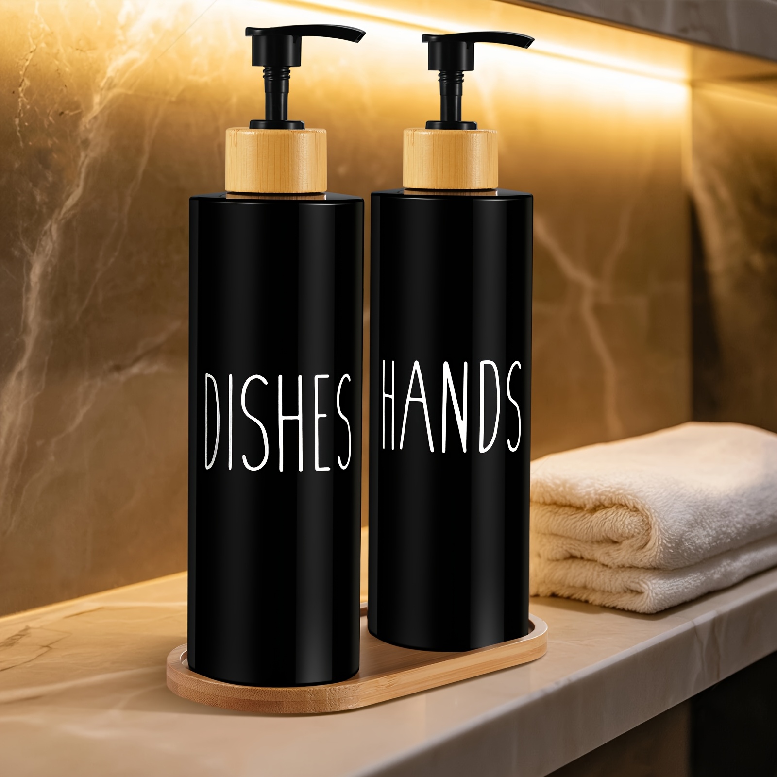 17oz hand soap dispenser empty lotion pump bottles refillable   bottles for bathroom kitchen sink white black 2 pack