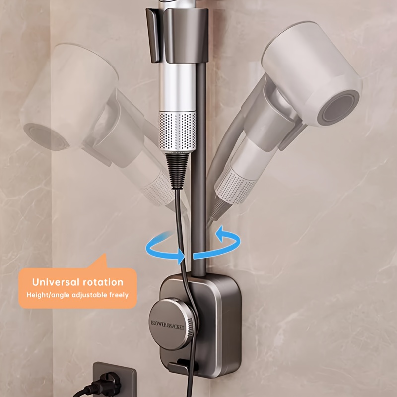 1 2pcs suction cup hair dryer holder metal swivel wall mount no drilling required   installation for bathroom bedroom living room perfect gift for halloween christmas bathroom accessories beauty tool organizer spacesaving design sturdy construction home organizers Product details 6