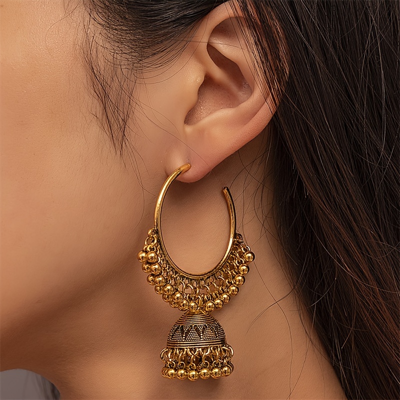 Bollywood Retro Ethnic Style Tassel Bell Earrings