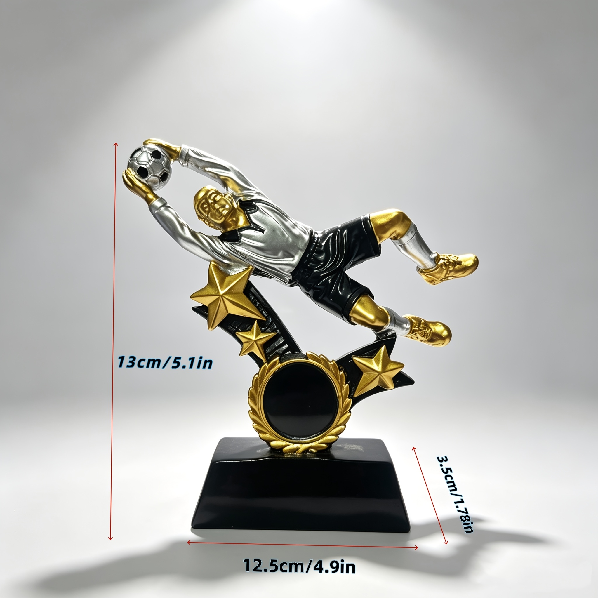 TEMU 1pc Resin Craft Goalkeeper Trophy Suitable For Dormitory, Living Room, Bedroom, Desk, Office, Etc., Can Be Used As Christmas, Valentine's Day,