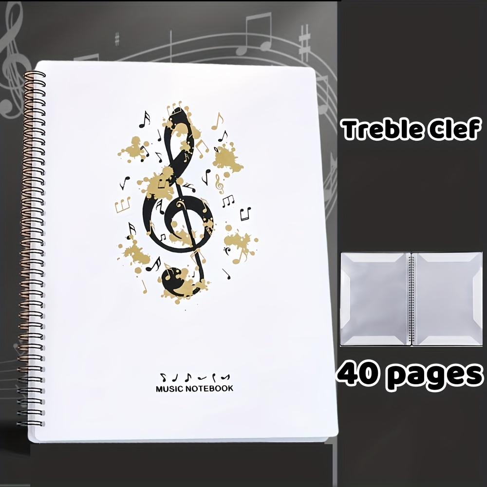 TEMU A4 Music Sheet Music Holder: 40 Pages Of Editable Sheet Music, Piano Sheet Music Holder, Pp Material Binder, Sheet Music File Storage, Suitable