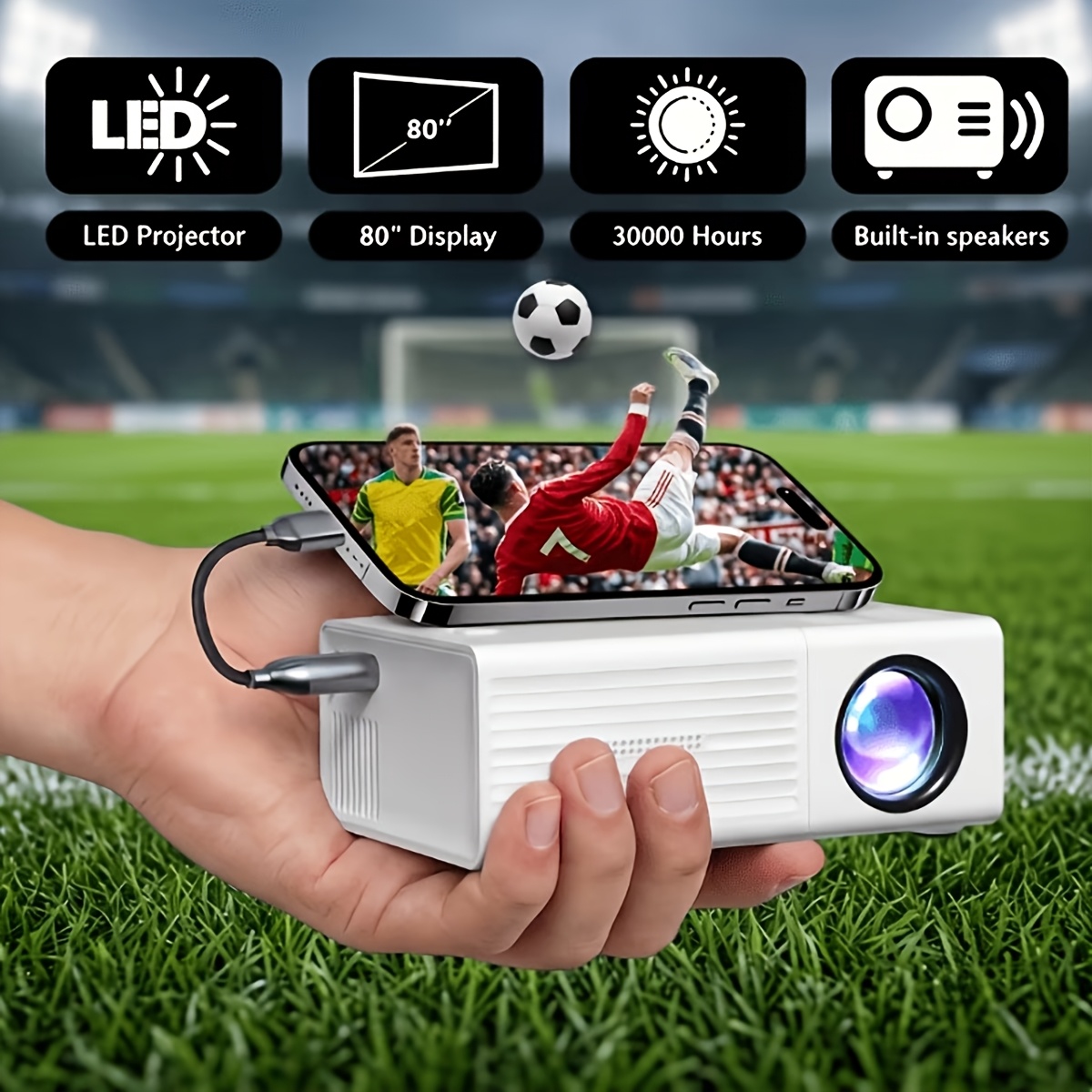 Home Theater Mini Projector with Screen Mirroring
