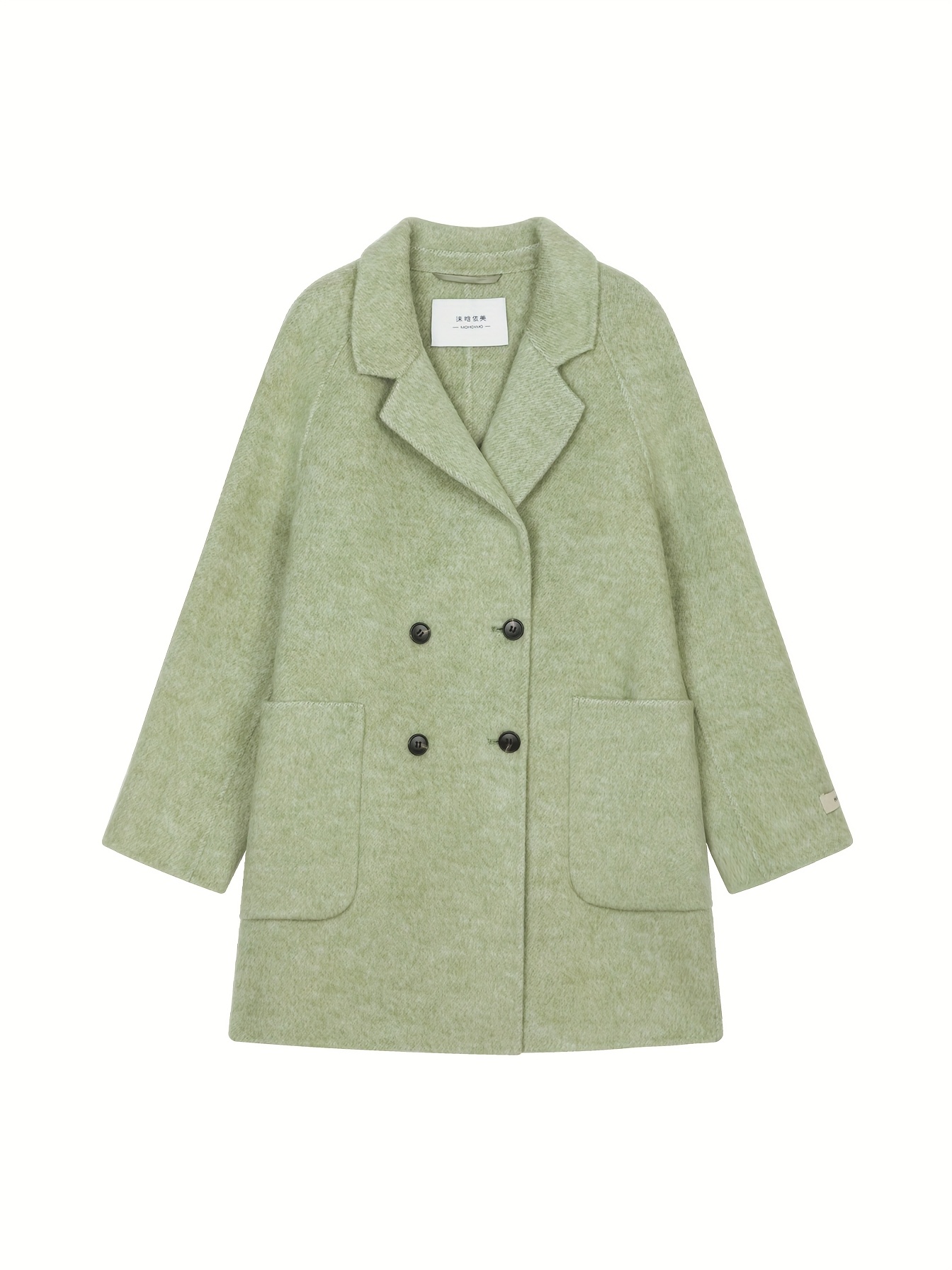 1pc manteau dhiver à manches raglan en laine mélangée à Temu Canada