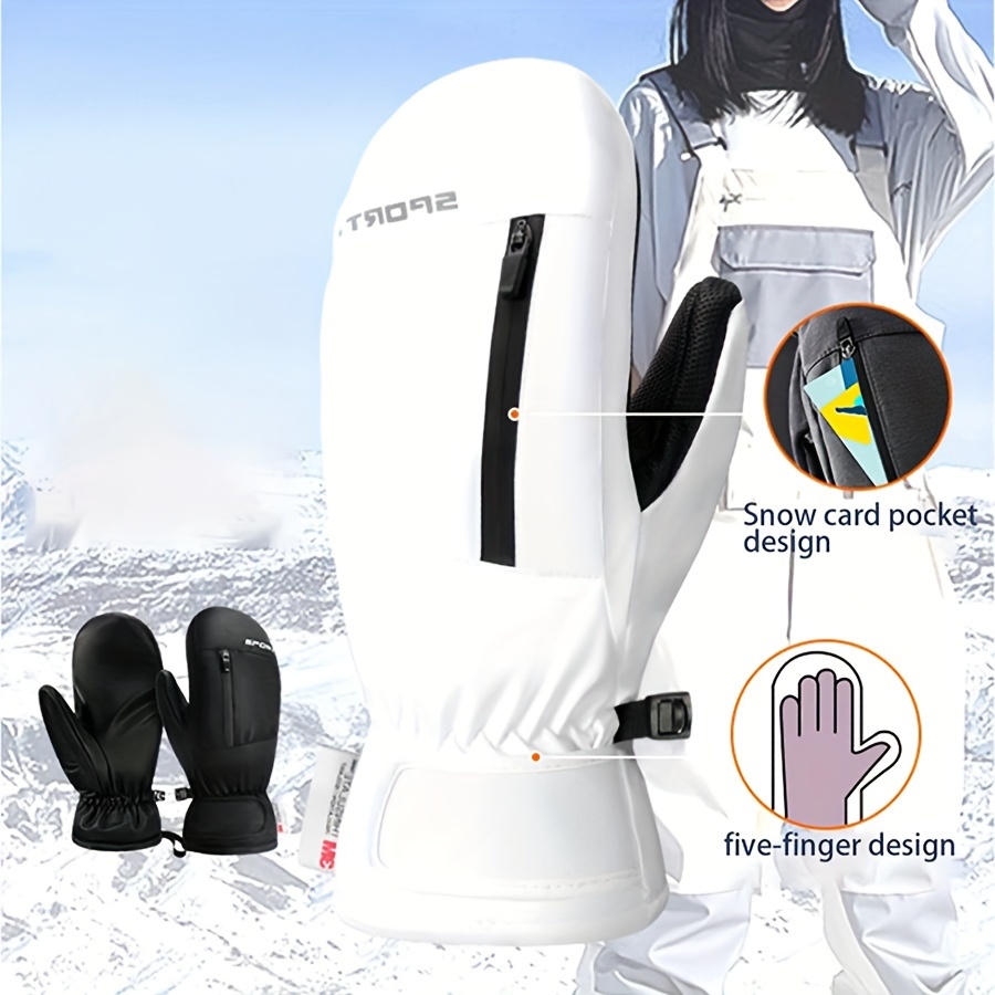 

Gfyimt Touch Screen Ski Gloves - Waterproof, Breathable & Anti-slip With Fleece Cuff, Adjustable Wrist Strap, And Card Pocket - Ideal For Winter Outdoor Activities