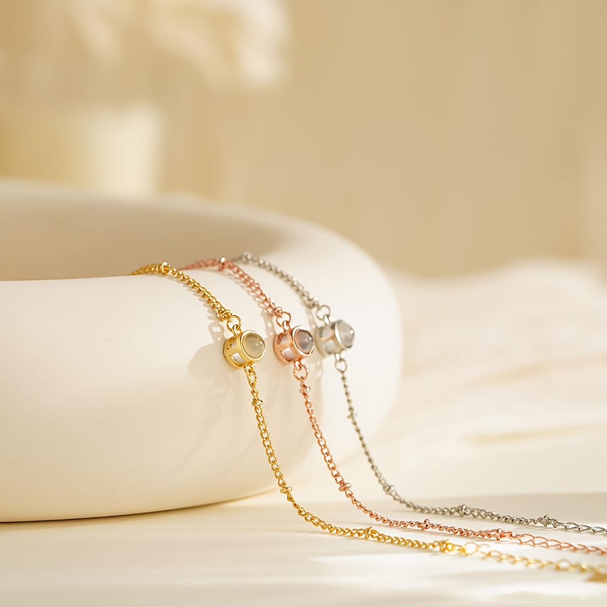 Personalized Projection Photo Bracelet, 18K Gold Plated