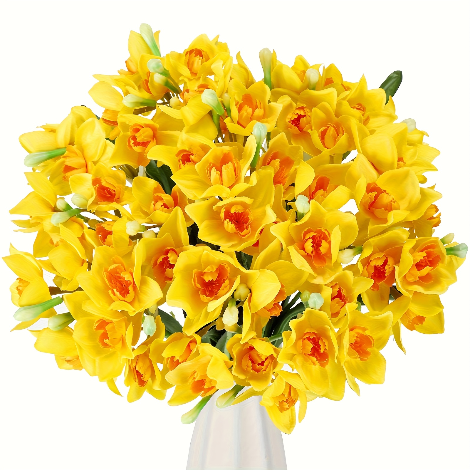 3/6 Stück künstliche Narzissen Blumen 45.01 cm Narzissen Frühlingsblume Kunstblumen für * Innen Dekorative Blumen Künstliche Blumen für * Garten Hochzeit Party