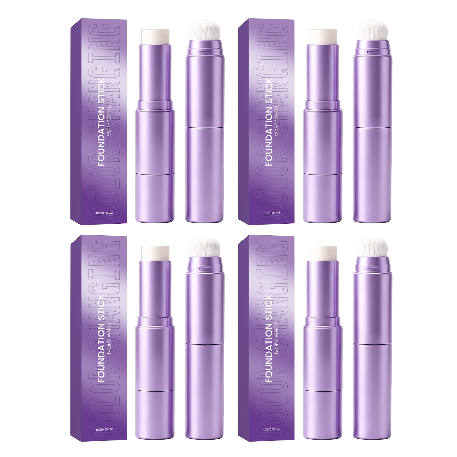TEMU 4pcs Pack - -one Color-changing Foundation Stick (), Enhances Skin Tone, A Bright And Natural Makeup Look, Adheres The Skin Application, Is